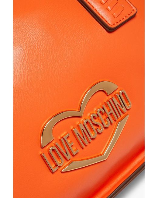 Love Moschino Orange Faux Leather Tote