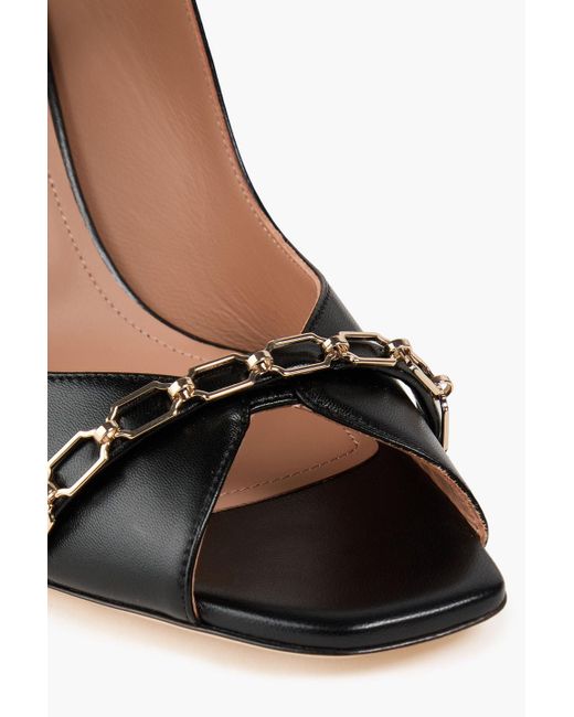 Malone Souliers Black Noah 70 Chain-Embellished Leather Mules