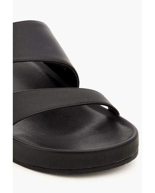 Stuart Weitzman Black Miami Leather Sandals