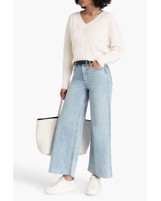 Rag & Bone White Kaylee Ribbed Cashmere Sweater
