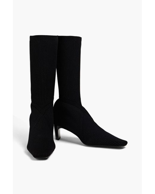 Jil Sander Black Sock boots aus stretch-strick