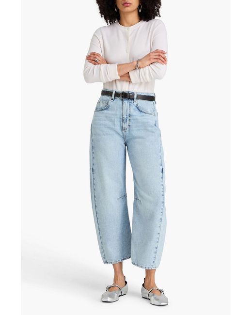 Rag & Bone Blue Chase Faded High-rise Barrel-leg Jeans