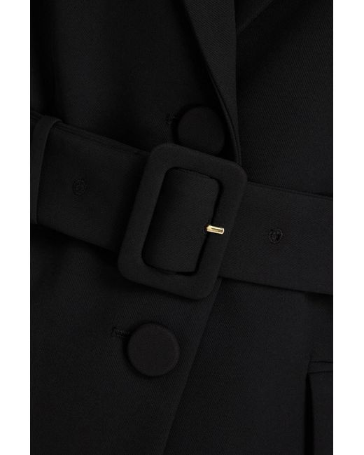 Veronica Beard Black Ryanne Belted Twill Blazer