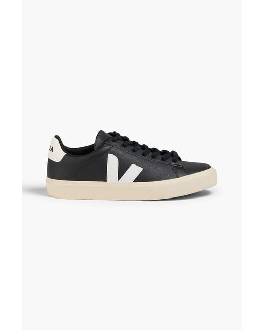 Veja Black Campo Leather Sneakers