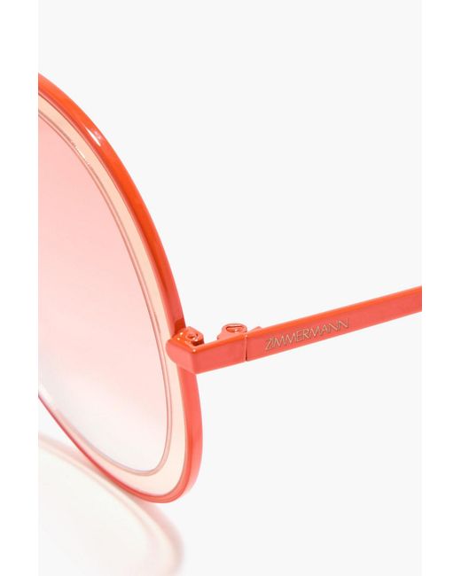 Zimmermann Pink Round-Frame Metal Sunglasses