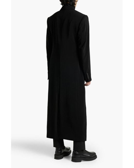 Balenciaga Black Double-breasted Twill Coat for men