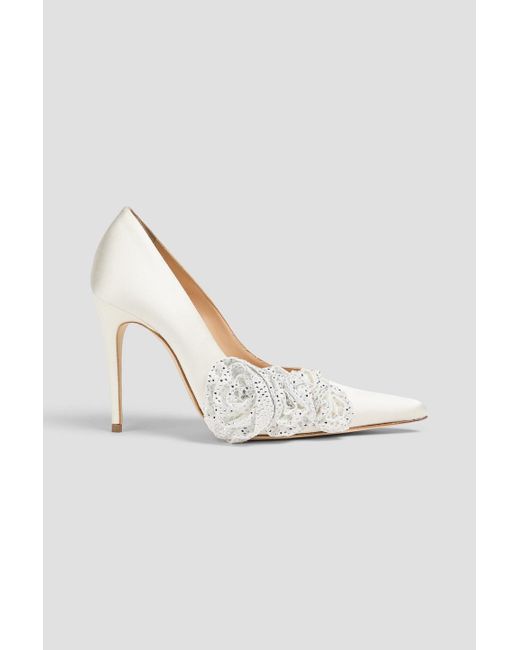 Magda Butrym Metallic Pumps aus satin mit verzierung