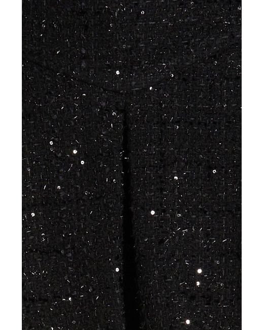 Maje Black Sequin-embellished Tweed Shorts