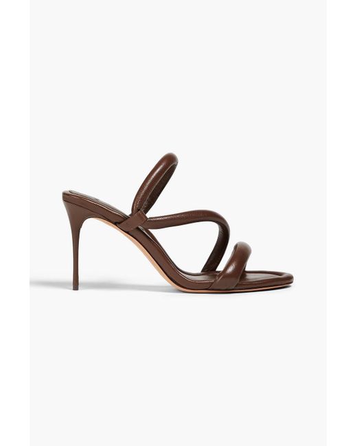 Alexandre Birman Brown Aysha Padded Leather Mules