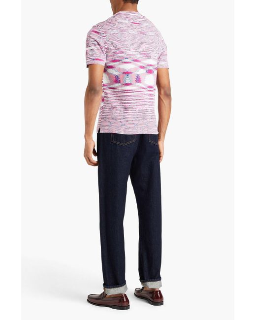 Missoni Pink Space-dyed Cotton T-shirt for men
