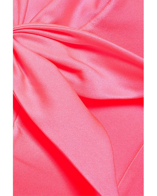 Alex Perry Pink Peyton Off-the-shoulder Satin-crepe Midi Dress