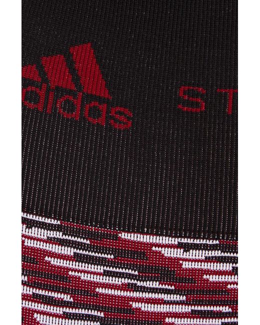 Adidas By Stella McCartney Red Jacquard-knit leggings