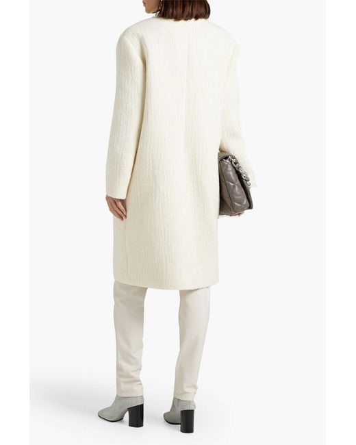 IRO White Omari Double-breasted Cotton, Wool And Alpaca-blend Bouclé-tweed Coat