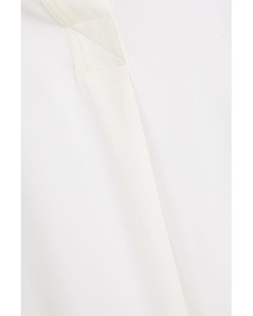 By Malene Birger White Silk-Blend Satin Top