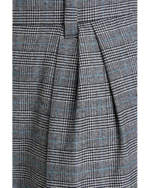 Emporio Armani Gray Prince Of Wales Checked Wool-blend Tapered Pants