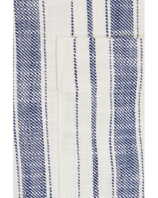 Onia White Striped Cotton-jacquard Shirt for men