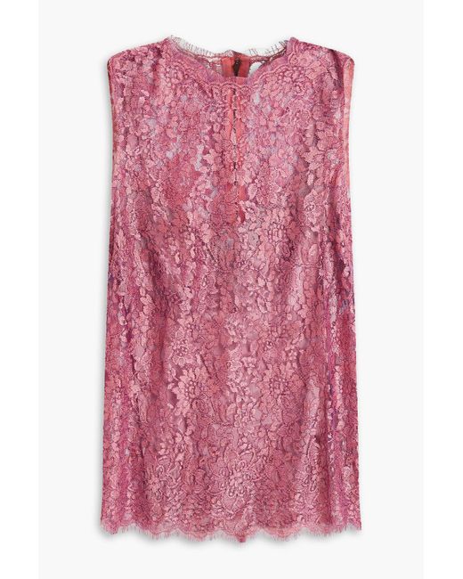 Dolce & Gabbana Pink Metallic Corded Lace Top