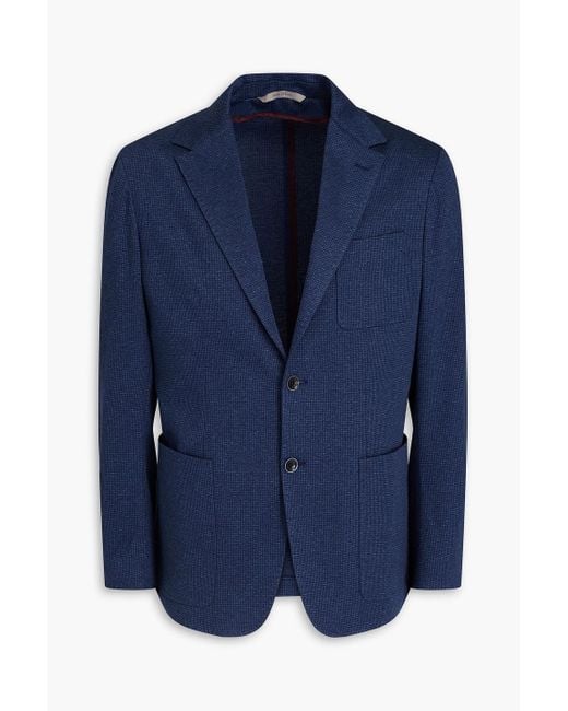Canali Blue Cotton-jacquard Blazer for men
