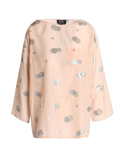 A.P.C. Natural Metallic Fil Coupé Cotton-blend Top