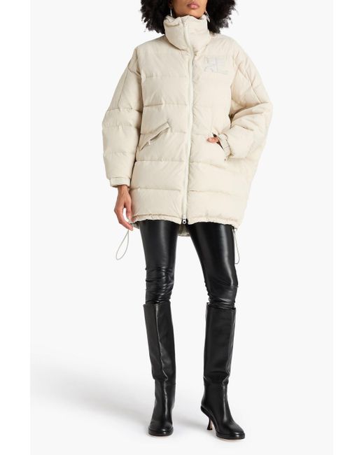 Courreges Natural Quilted Shell Down Coat