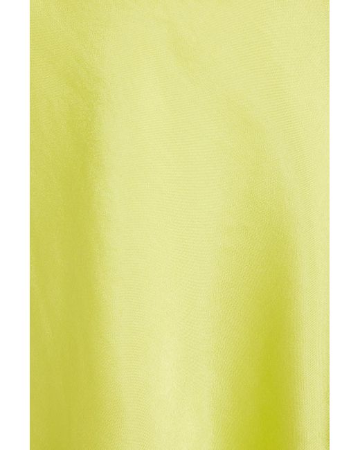 Enza Costa Yellow Oberteil aus glänzendem crêpe mit asymmetrischer schulterpartie
