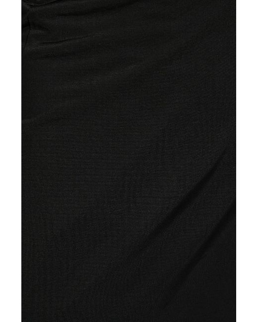 Dries Van Noten Black Satin Maxi Wrap Skirt