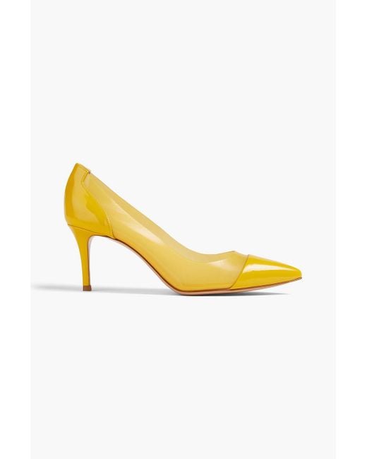 Gianvito Rossi Yellow Patent-leather And Pvc Pumps