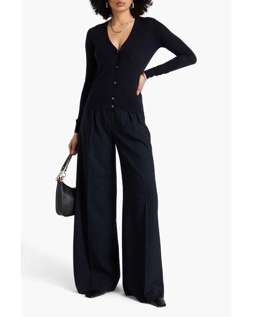 Theory Blue Wool-Blend Cardigan