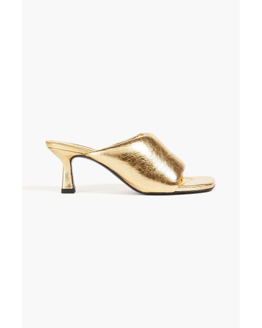 Sandro Metallic Leather Mules