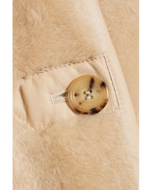 Max Mara Natural Talamo Reversible Shearling Coat