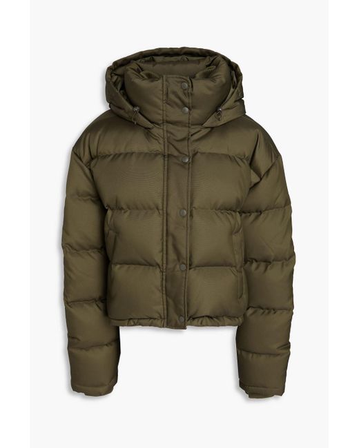 Wardrobe NYC Green Quilted Shell Hooded Down Jacket