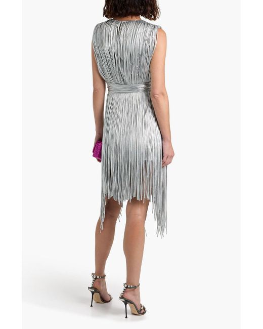 Area White Fringed Cotton-Blend Jersey Dress