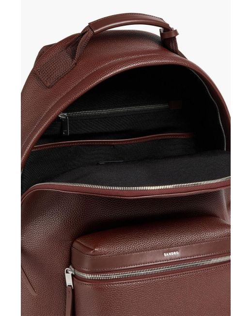 Sandro Brown Textured Backpack for men