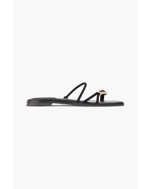 Jonathan Simkhai Black Love Knot Embellished Suede Sandals