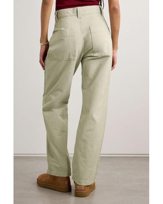 Isabel Marant White Kanna Pleated Cotton-Canvas Straight-Leg Cargo Pants