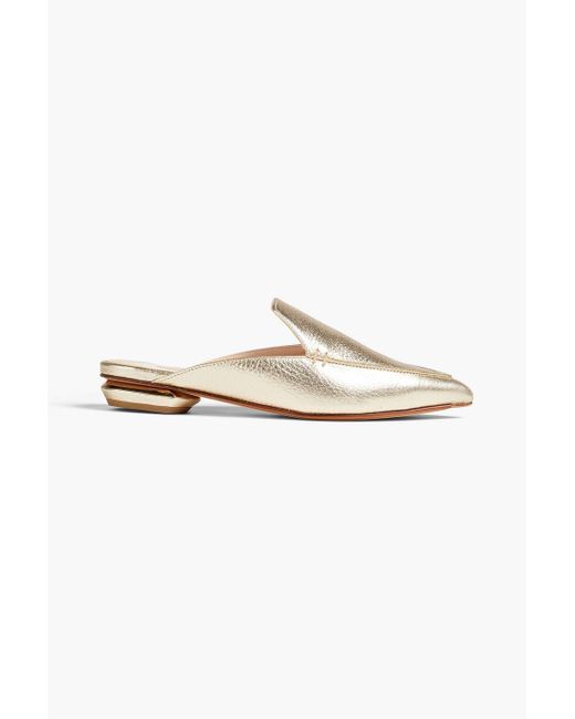 Nicholas Kirkwood Beya Pebbled-leather Mules in White