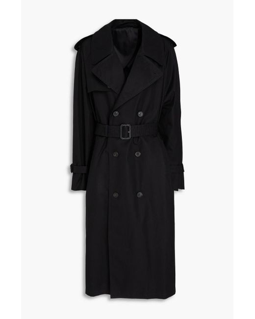 Wardrobe NYC Black Belted Cotton-Gabardine Trench Coat