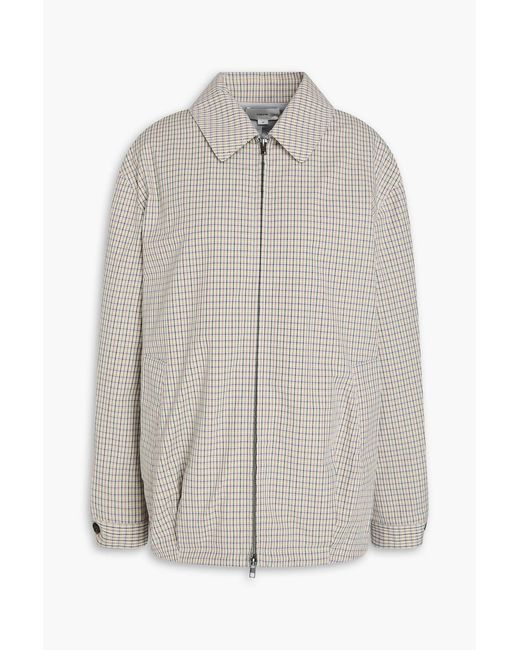Vince Gray Gingham Cotton-Blend Twill Jacket