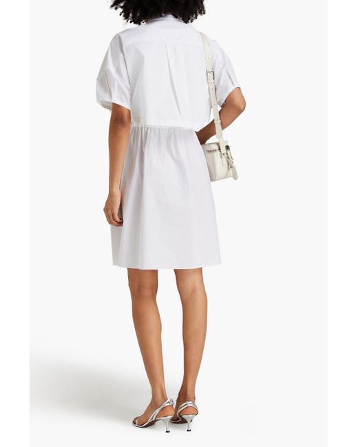 Emporio Armani White Kleid aus baumwollpopeline