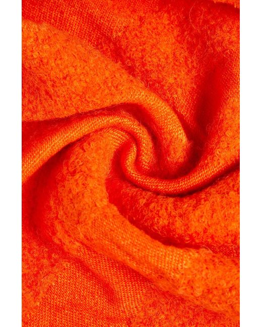 Acne Orange Vaiano Striped Bouclé-tweed Scarf