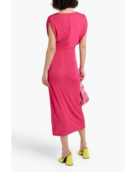 Diane von Furstenberg Pink Williams Wrap-effect Stretch-jersey Midi Dress