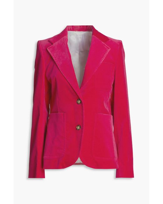 Victoria Beckham Pink Cotton-blend Velvet Blazer