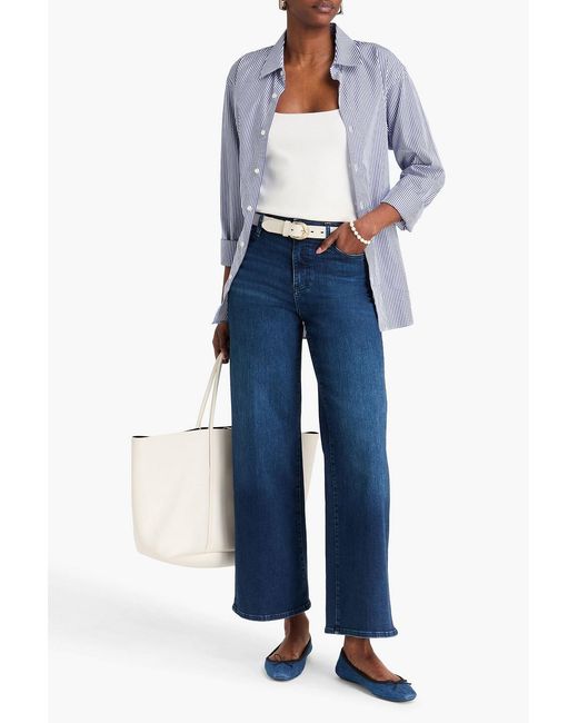 FRAME Blue Le Slim Palazzo High-rise Wide-leg Jeans
