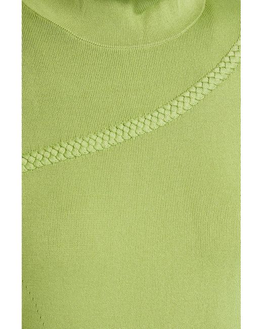 Aje. Green Amelie Cutout Knitted Midi Dress