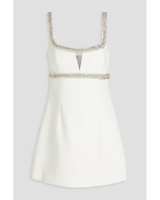 Rebecca Vallance White Alpine Crystal-embellished Crepe Mini Dress