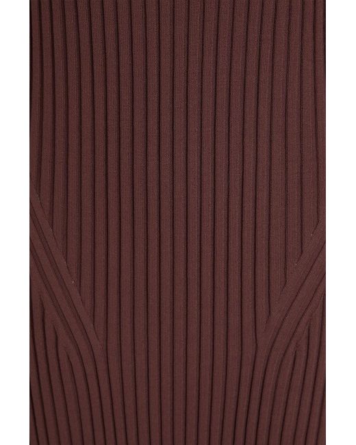 Stine Goya Purple Ribbed-knit Midi Dress