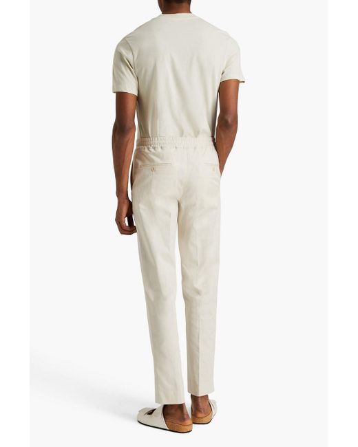 Sandro White Tapered Cotton-blend Twill Pants for men