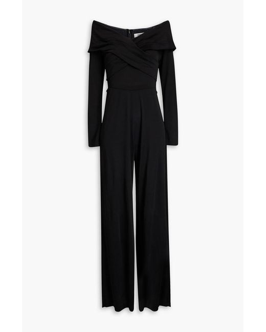 Diane von Furstenberg Black Lucien Stretch-jersey Wide-leg Jumpsuit