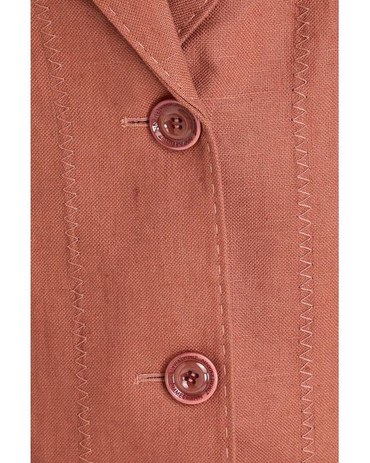 Zimmermann Brown Linen Blazer