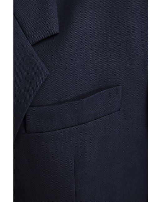 Brunello Cucinelli Blue Cropped Bead-embellished Twill Blazer